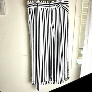 Banana Republic Striped Wide Leg Cropped Pants